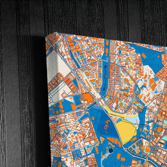 Carabanchel Spain Colorful City Map Canvas Print Detail