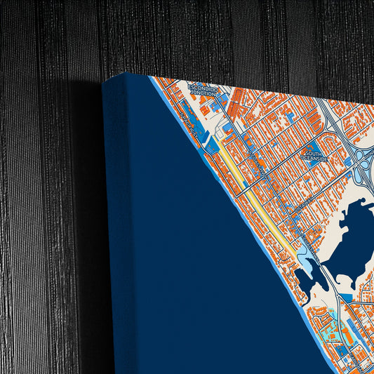 Carlsbad California Colorful City Map Canvas Print Detail