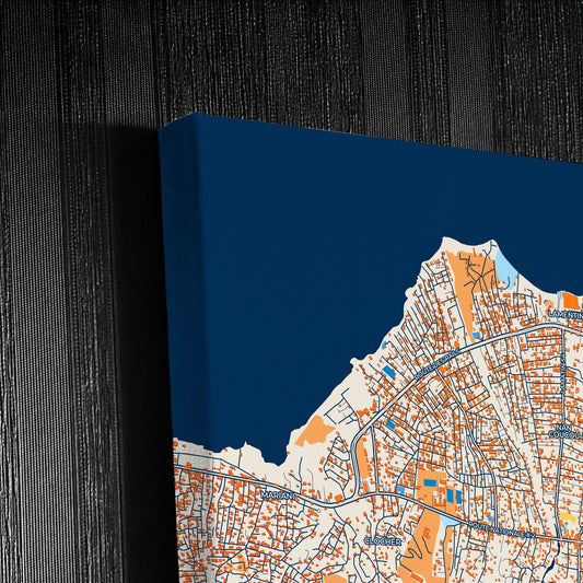 Carrefour Haiti Colorful City Map Canvas Print Detail