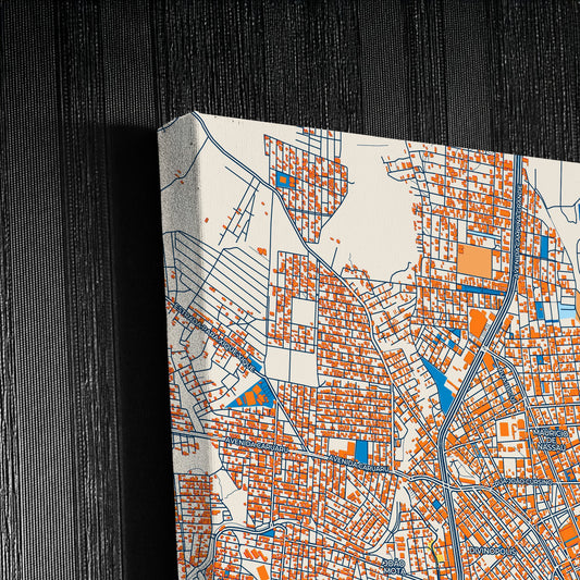 Caruaru Brazil Colorful City Map Canvas Print Detail