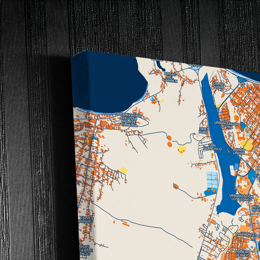 Carupano Venezuela Colorful City Map Canvas Print Detail