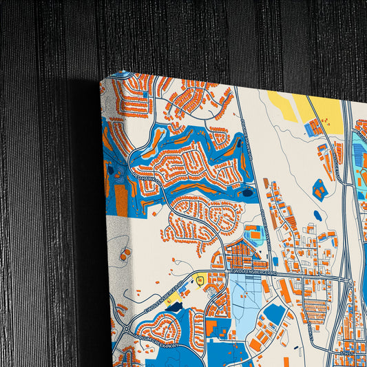 Castle Rock Colorado Colorful City Map Canvas Print Detail