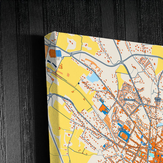 Castres France Colorful City Map Canvas Print Detail