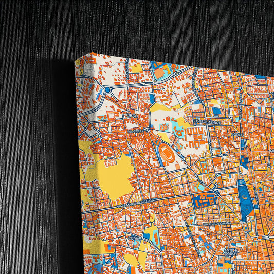 Catania Italy Colorful City Map Canvas Print Detail