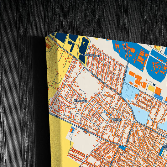 Cegléd Hungary Colorful City Map Canvas Print Detail