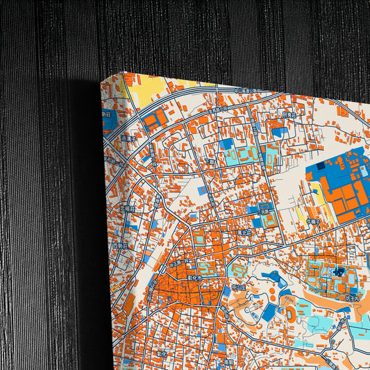 Changhua Taiwan Colorful City Map Canvas Print Detail