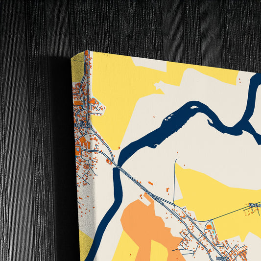 Changuinola Panama Colorful City Map Canvas Print Detail