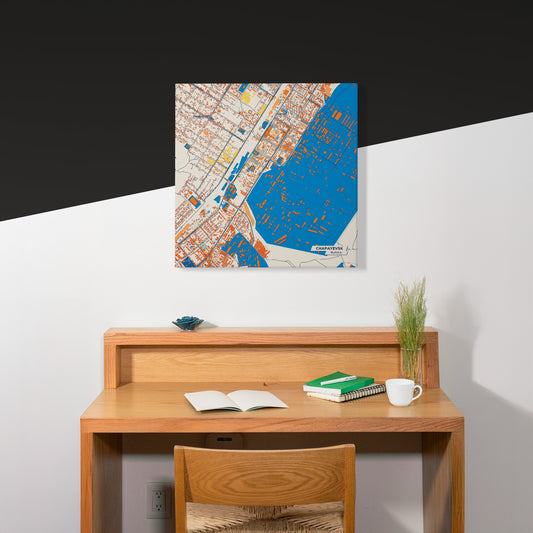 Чапаевск Russia Colorful City Map Canvas Print Scene