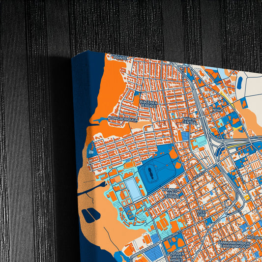 Charleston South Carolina Colorful City Map Canvas Print Detail