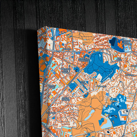 Châtenay-Malabry France Colorful City Map Canvas Print Detail