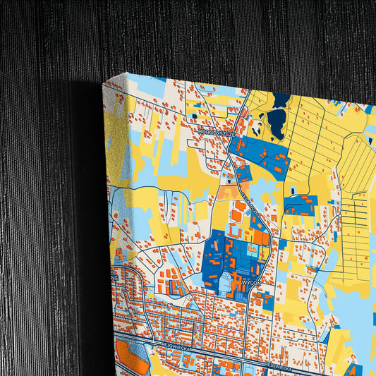 Chełm Poland Colorful City Map Canvas Print Detail