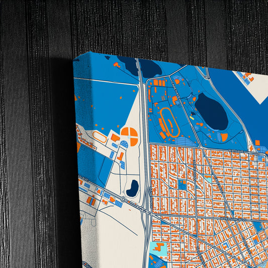 Cheyenne Wyoming Colorful City Map Canvas Print Detail