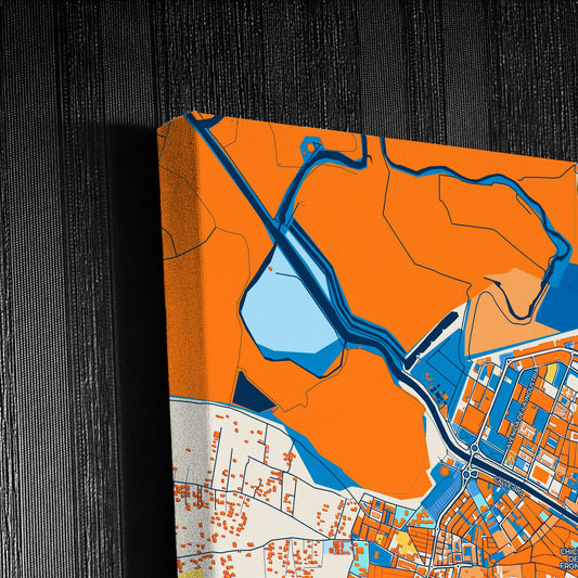 Chiclana De La Frontera Spain Colorful City Map Canvas Print Detail