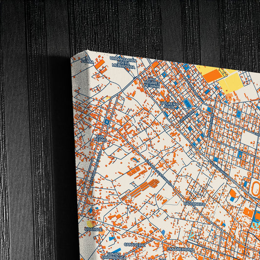 Chincha Alta Peru Colorful City Map Canvas Print Detail
