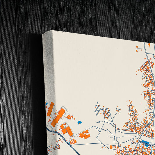 Choloma Honduras Colorful City Map Canvas Print Detail