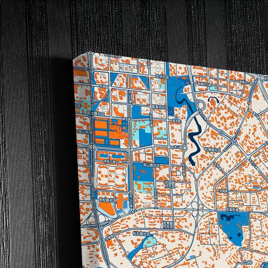 Chongqing China Colorful City Map Canvas Print Detail