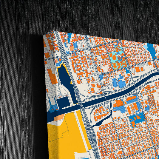 Chula Vista California Colorful City Map Canvas Print Detail