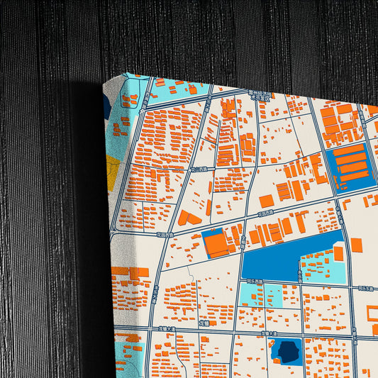 Chuzhou China Colorful City Map Canvas Print Detail