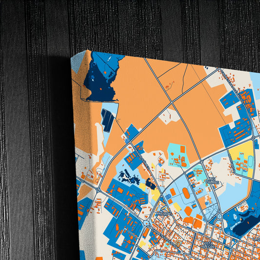 Ciego De Ávila Cuba Colorful City Map Canvas Print Detail