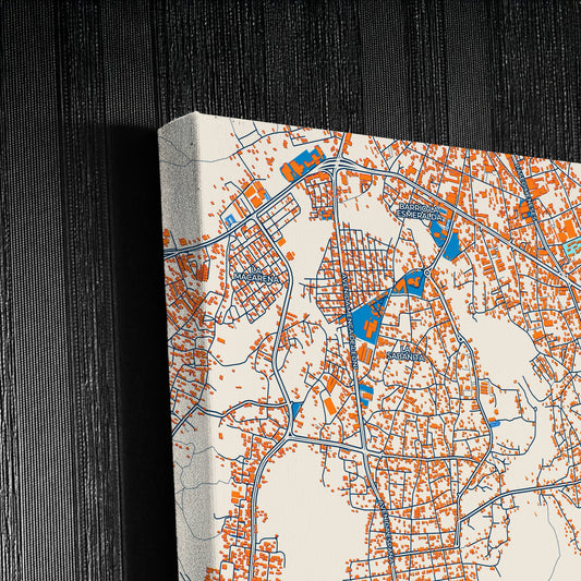 Ciudad Bolivar Venezuela Colorful City Map Canvas Print Detail