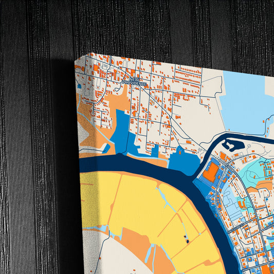 Clarksville Tennessee Colorful City Map Canvas Print Detail
