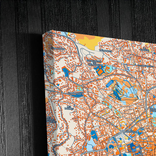 Clermont-Ferrand France Colorful City Map Canvas Print Detail