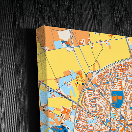Cloppenburg Germany Colorful City Map Canvas Print Detail