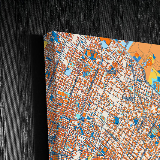 Colima Mexico Colorful City Map Canvas Print Detail