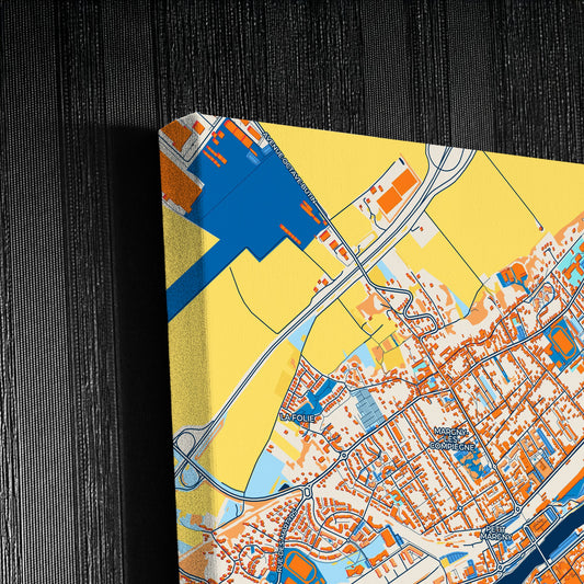 Compiègne France Colorful City Map Canvas Print Detail