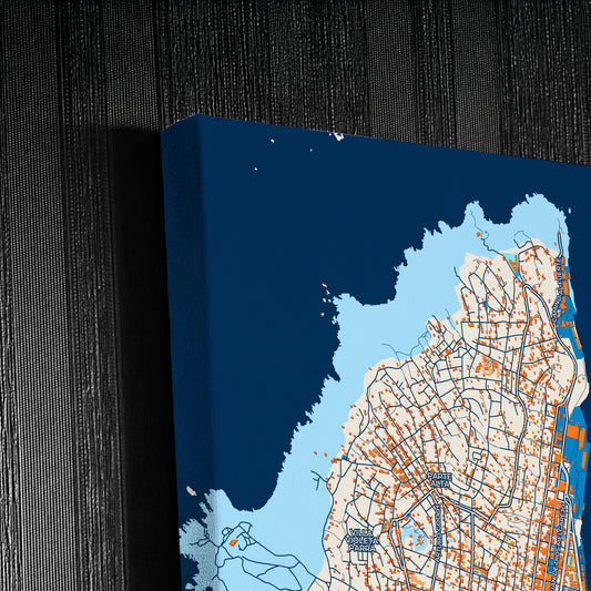 Coquimbo Chile Colorful City Map Canvas Print Detail