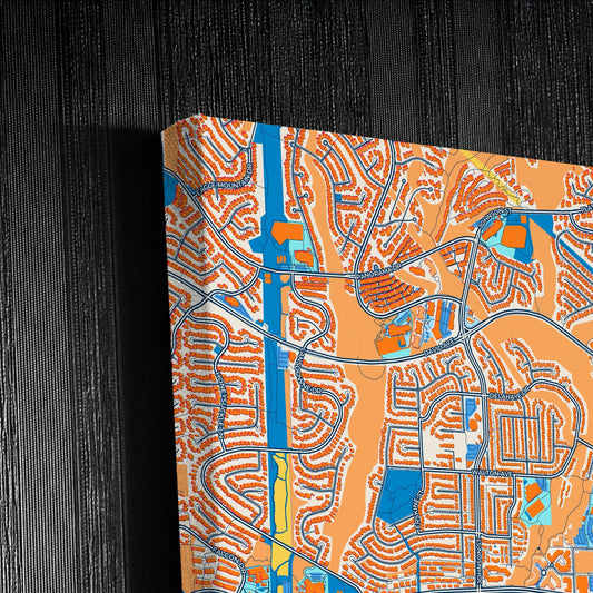 Coquitlam Canada Colorful City Map Canvas Print Detail