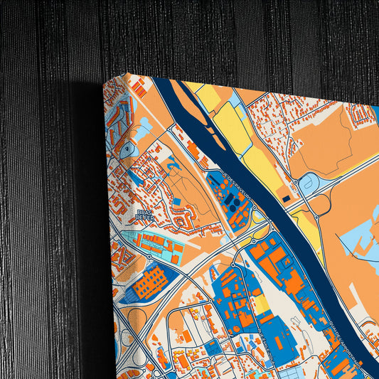 Corbeil-Essonnes France Colorful City Map Canvas Print Detail