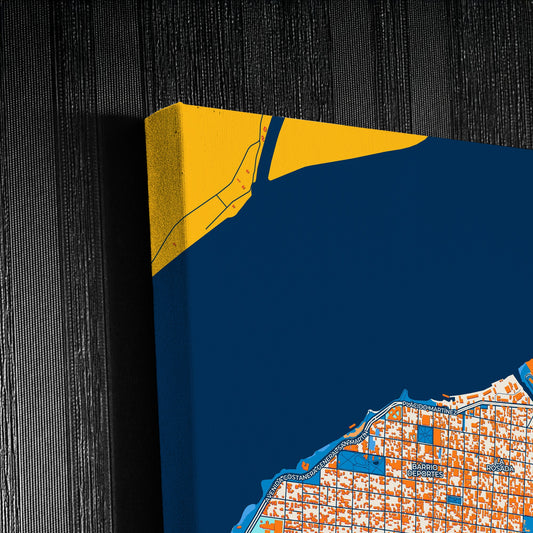 Corrientes Argentina Colorful City Map Canvas Print Detail