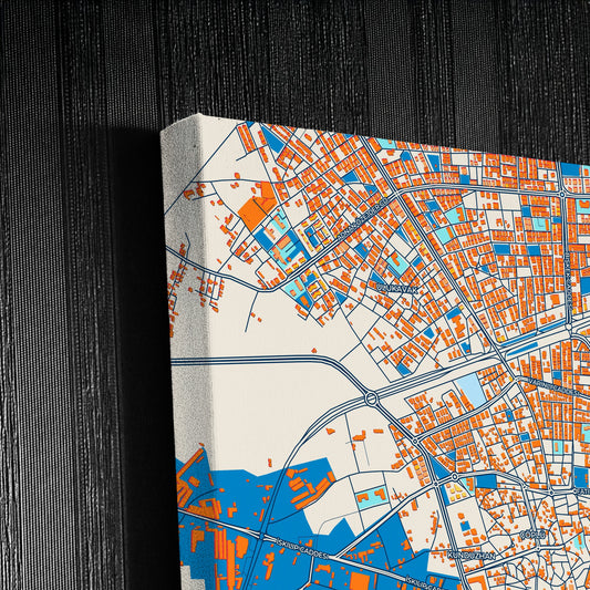 Çorum Turkey Colorful City Map Canvas Print Detail