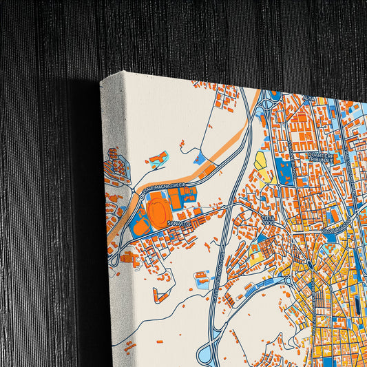Cosenza Italy Colorful City Map Canvas Print Detail