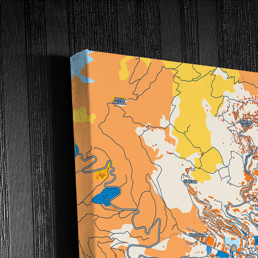 Covilhã Portugal Colorful City Map Canvas Print Detail