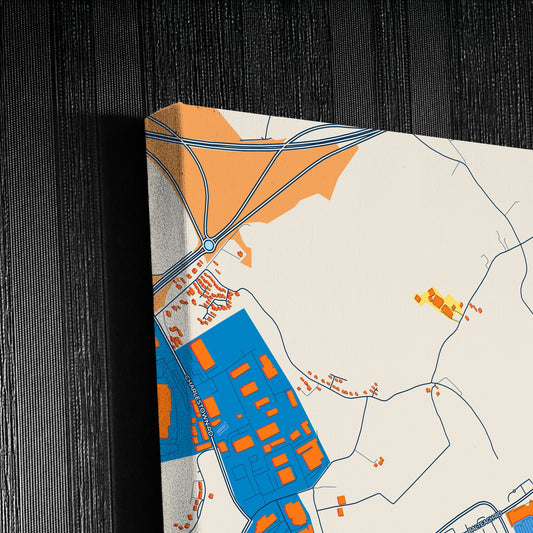 Craigavon Northern Ireland Colorful City Map Canvas Print Detail