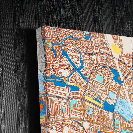Crewe England Colorful City Map Canvas Print Detail