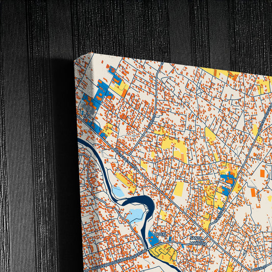 Croix-Des-Bouquets Haiti Colorful City Map Canvas Print Detail