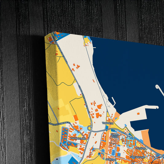 Crotone Italy Colorful City Map Canvas Print Detail