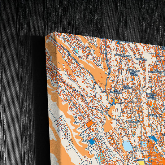 Cuernavaca Mexico Colorful City Map Canvas Print Detail