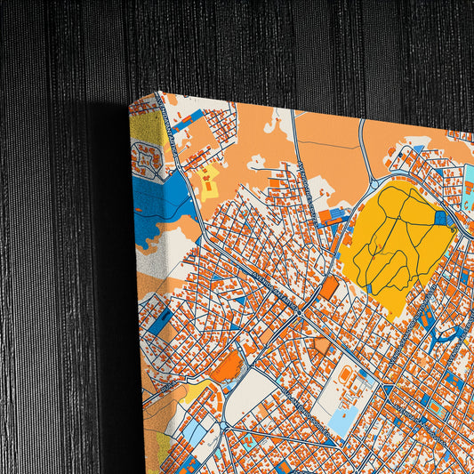 Cuiaba Brazil Colorful City Map Canvas Print Detail