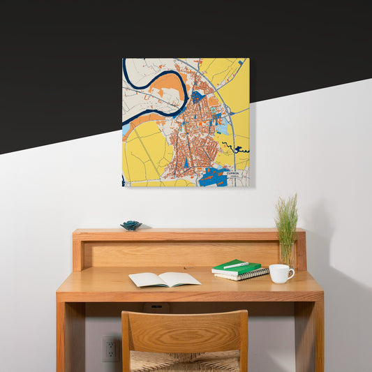 Ћуприја Serbia Colorful City Map Canvas Print Scene