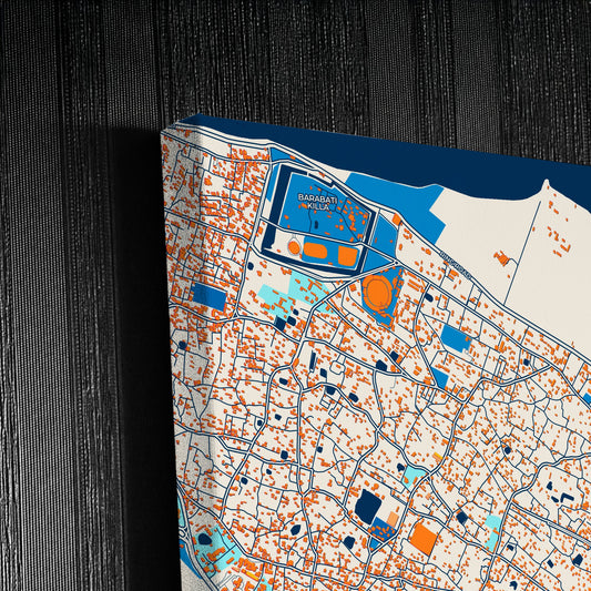 Cuttack India Colorful City Map Canvas Print Detail