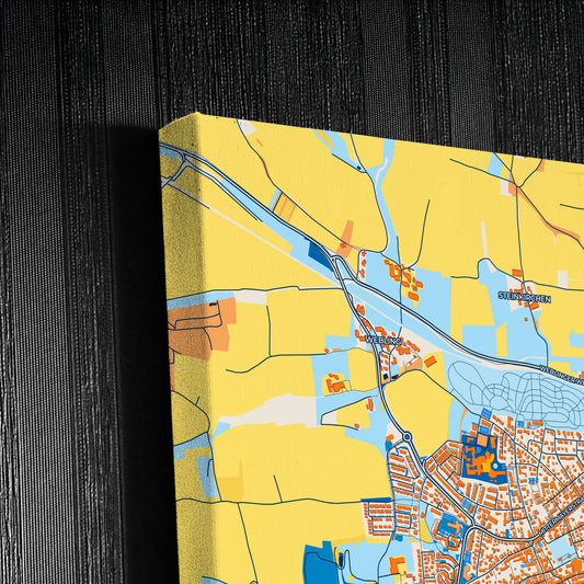 Dachau Germany Colorful City Map Canvas Print Detail