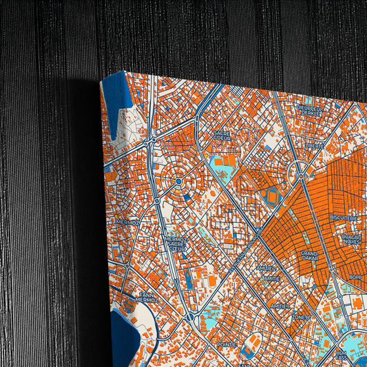 Dakar Senegal Colorful City Map Canvas Print Detail