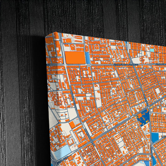 Dammam Saudi Arabia Colorful City Map Canvas Print Detail