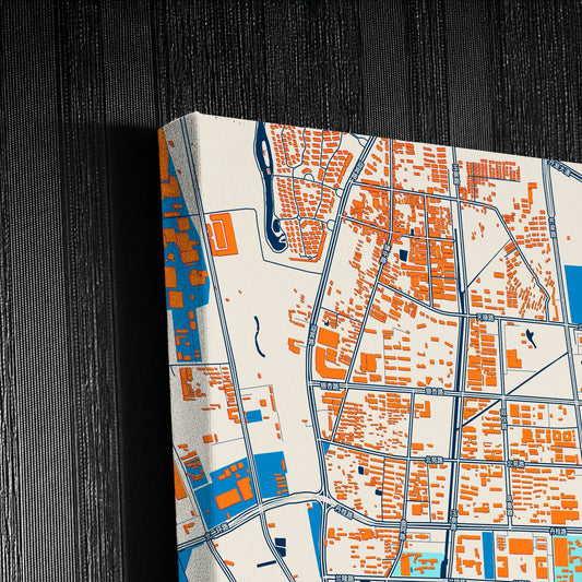 Danyang China Colorful City Map Canvas Print Detail