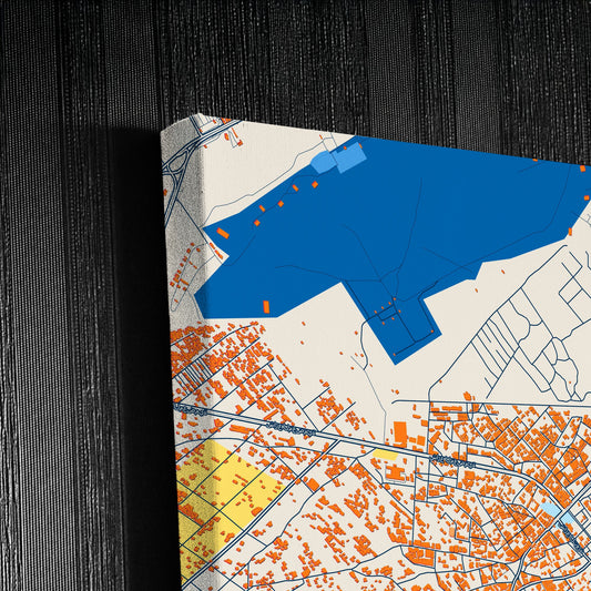 Darayya Syria Colorful City Map Canvas Print Detail