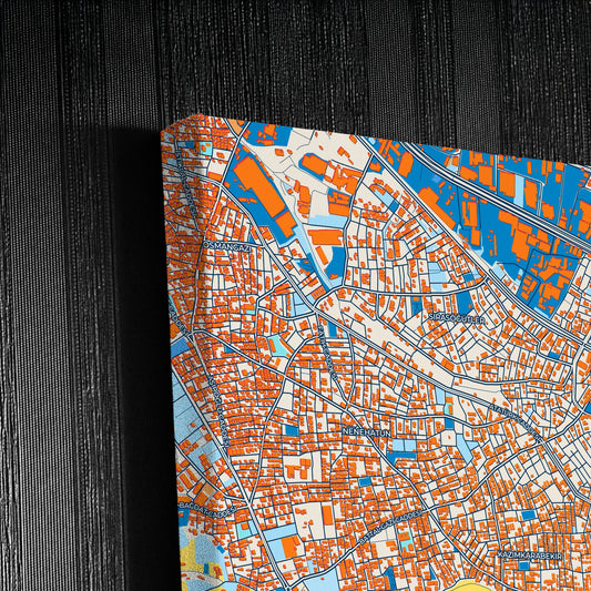 Darica Turkey Colorful City Map Canvas Print Detail